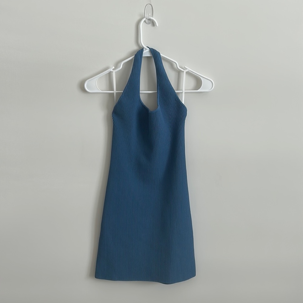 Aritzia Babaton Sculpt Knit Backless Halter Dress
